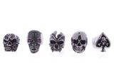 5 Skull Ring Set